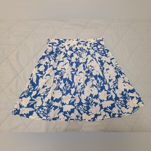 Berthie White and Blue Floral Pleated Skirt